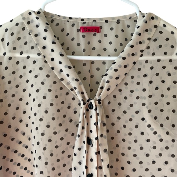 Ducci Polca Dot Sheer 3/4 sleeve Blouse - Picture 6 of 7